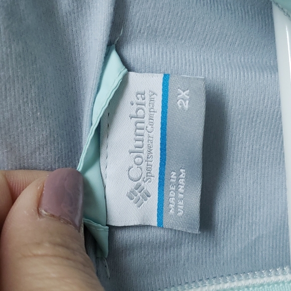 Columbia Light Aqua blue Wind Breaker Jacket. (2X) NEW - Picture 5 of 7